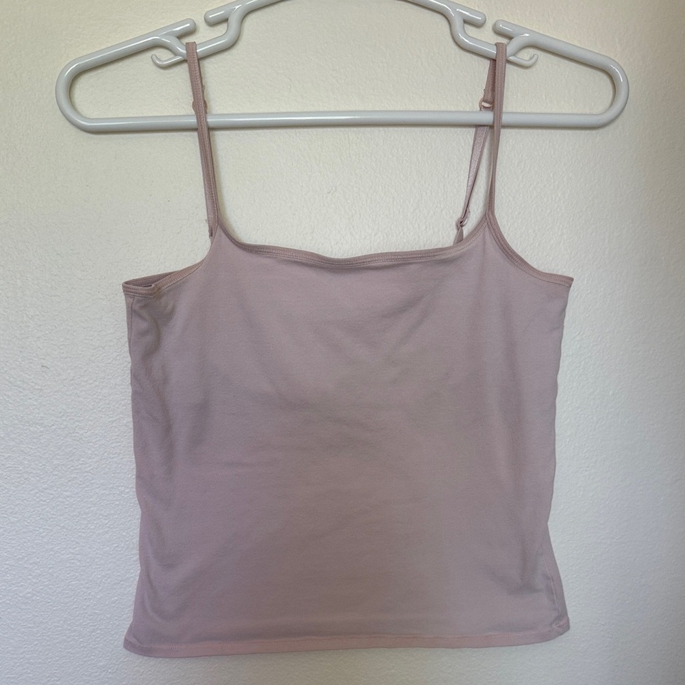 J. Jill Dusty Pink Spaghetti Strap Tank Top with Shelf Bra
